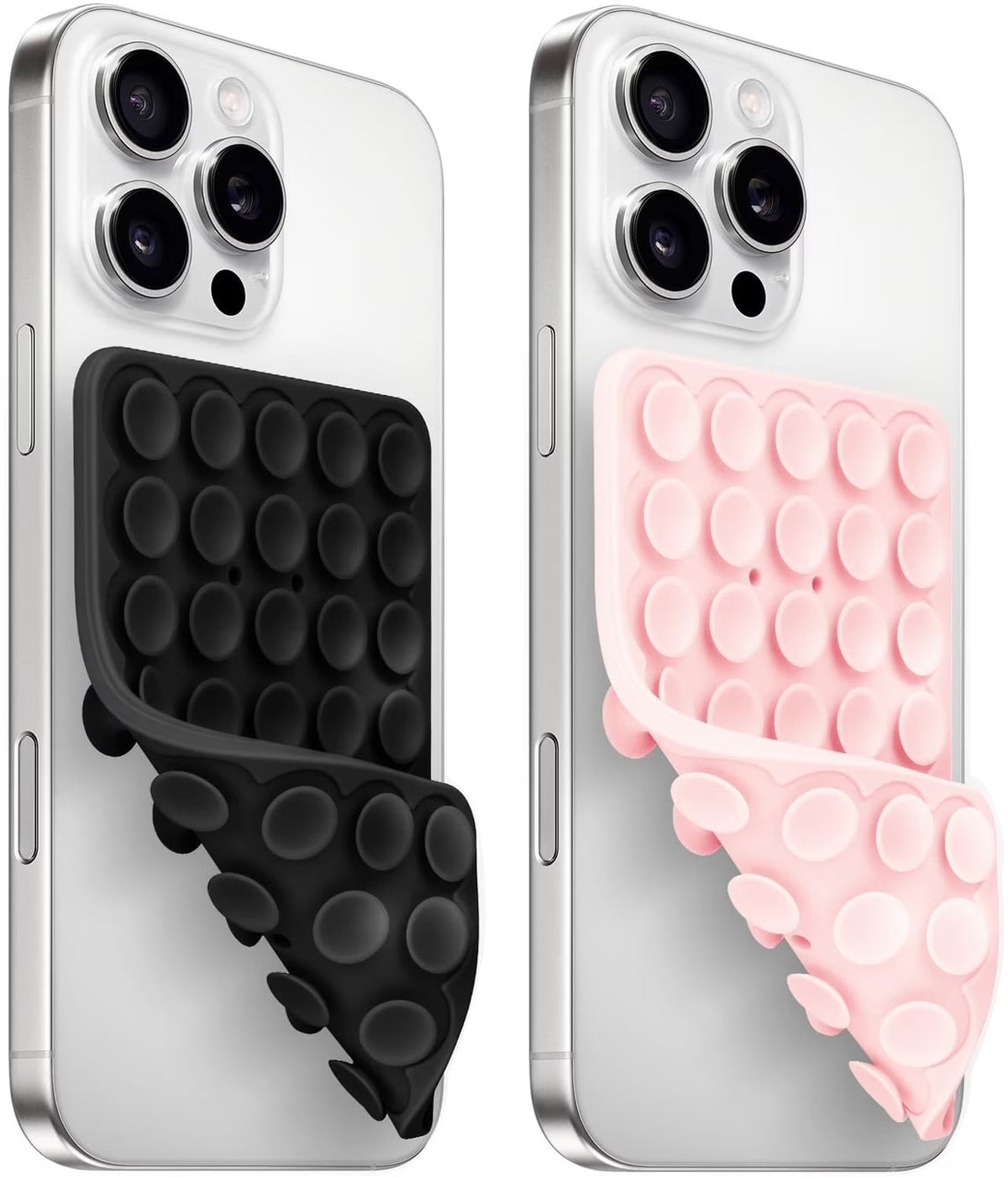 (2 Pack) Silicone Suction Cup Phone Case Mount Double Sided, Sticky Phone Grip with Higher Suction Power for Cell Phone, Hands-Free Phone Accessories for Selfies and Videos, Pink